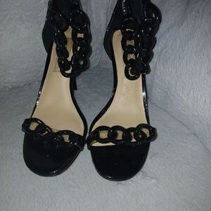 ANTONIO MELANI Black Chain Strap Heels